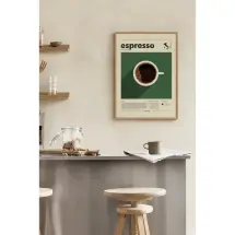 Muyika Retro Espresso 50x70 cm Ahşap Çerçeveli Tablo