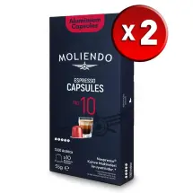 Moliendo Kapsül No: 10 Nespresso Uyumlu 2 Kutu Alüminyum Kapsül Kahve