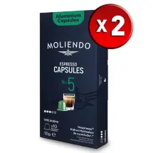 Moliendo Kapsül No: 5 Nespresso Uyumlu 2 Kutu Alüminyum Kapsül Kahve