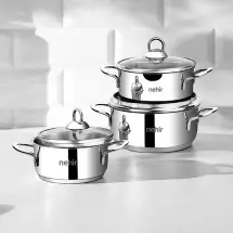 Nehir Silver 6 Parça Mini Tencere Seti