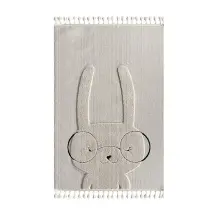 Pozitif Halı Bunny Tavşan Figürlü Takma Saçaklı  Çocuk Odası Halısı
